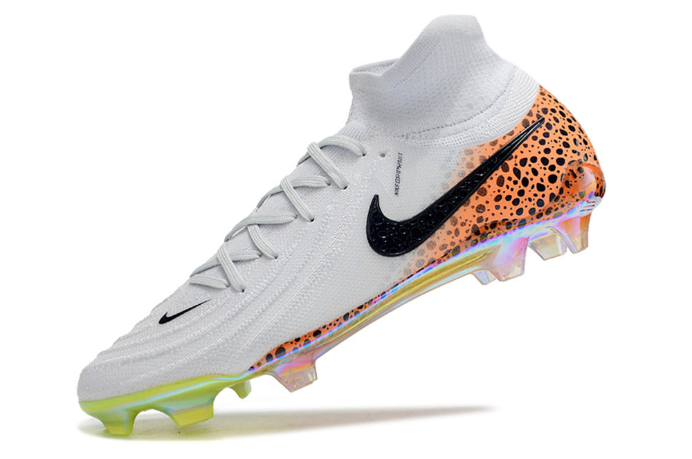 Phantom Luna Elite NU Super A Men's Full Knit Waterproof FG Soccer Shoes - White/Orange/Black/Green