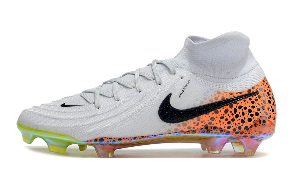 Phantom Luna Elite NU Super A Men's Full Knit Waterproof FG Soccer Shoes - White/Orange/Black/Green