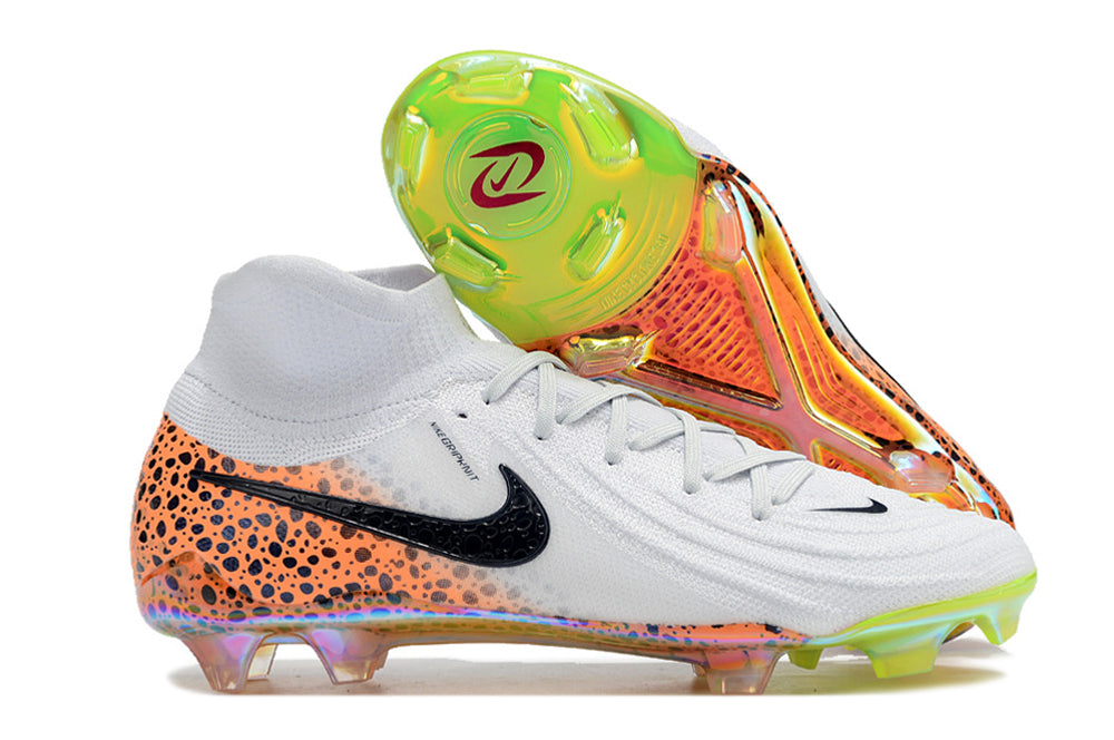 Phantom Luna Elite NU Super A Men's Full Knit Waterproof FG Soccer Shoes - White/Orange/Black/Green