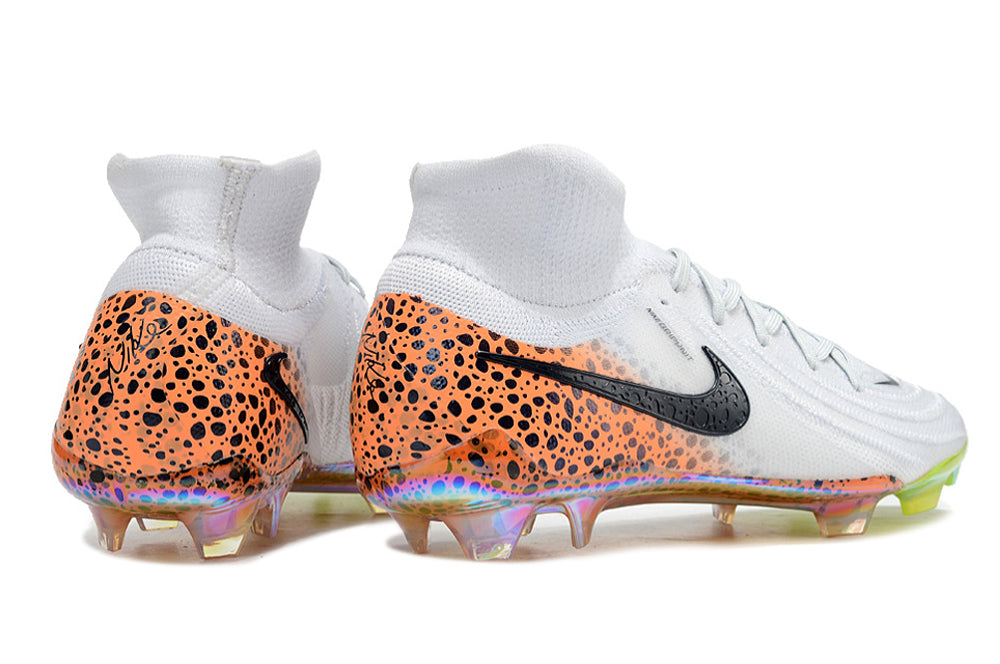 Phantom Luna Elite NU Super A Men's Full Knit Waterproof FG Soccer Shoes - White/Orange/Black/Green