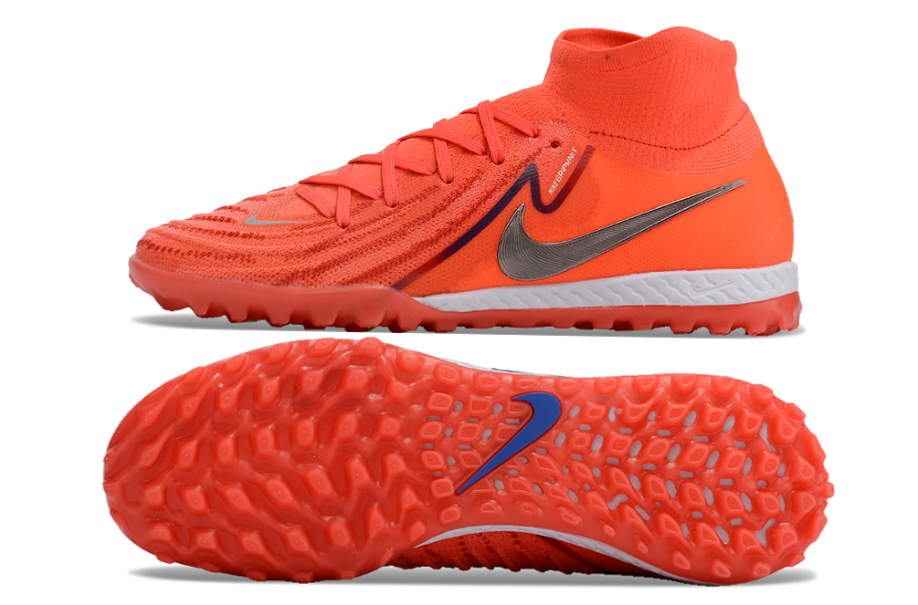 Phantom Luna Elite NU Men's Full Knit Waterproof TF Grass Stud Soccer Shoes with MD Sole - Bright Crimson
