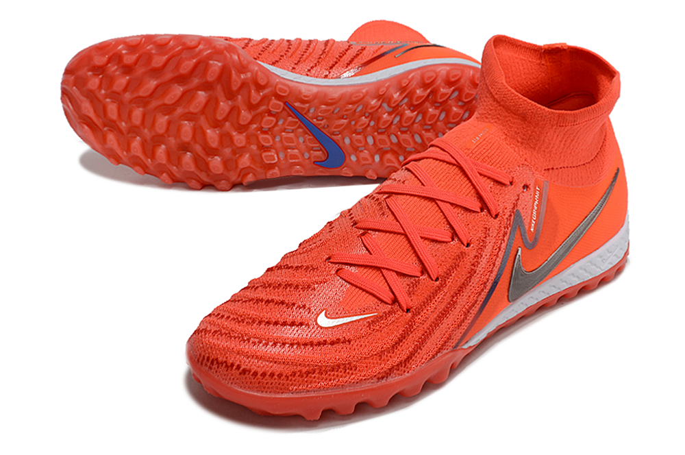 Phantom Luna Elite NU Men's Full Knit Waterproof TF Grass Stud Soccer Shoes with MD Sole - Bright Crimson