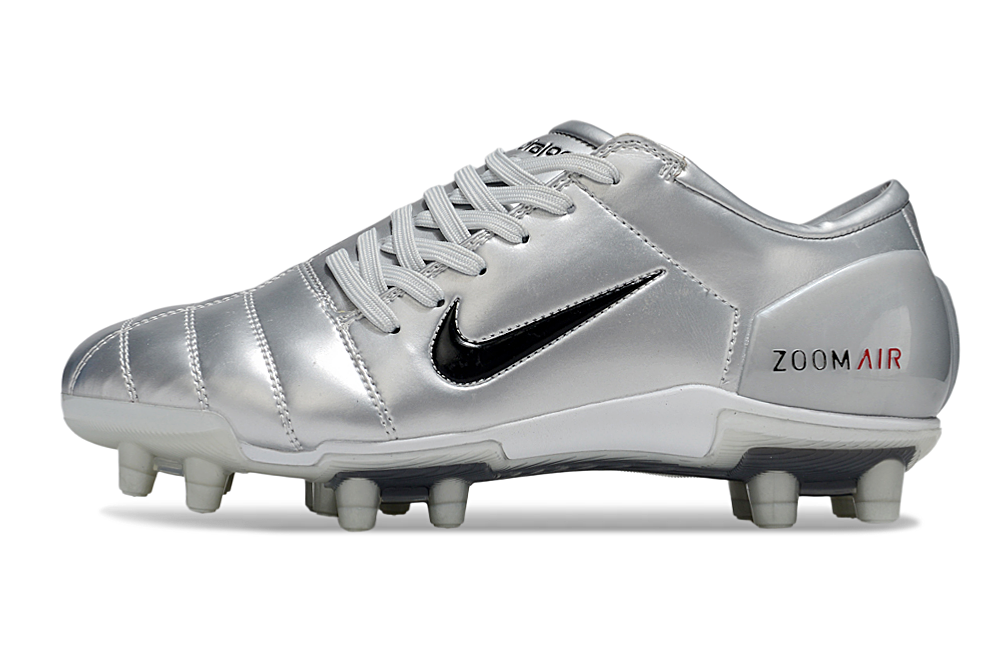 T90 Series Super A Back Slip Firm Ground Soccer Boots - Metallic Silver/Red