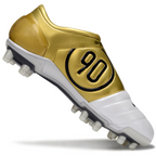 T90 Series Super A Back Slip Firm Ground Soccer Boots - White/Metallic Gold