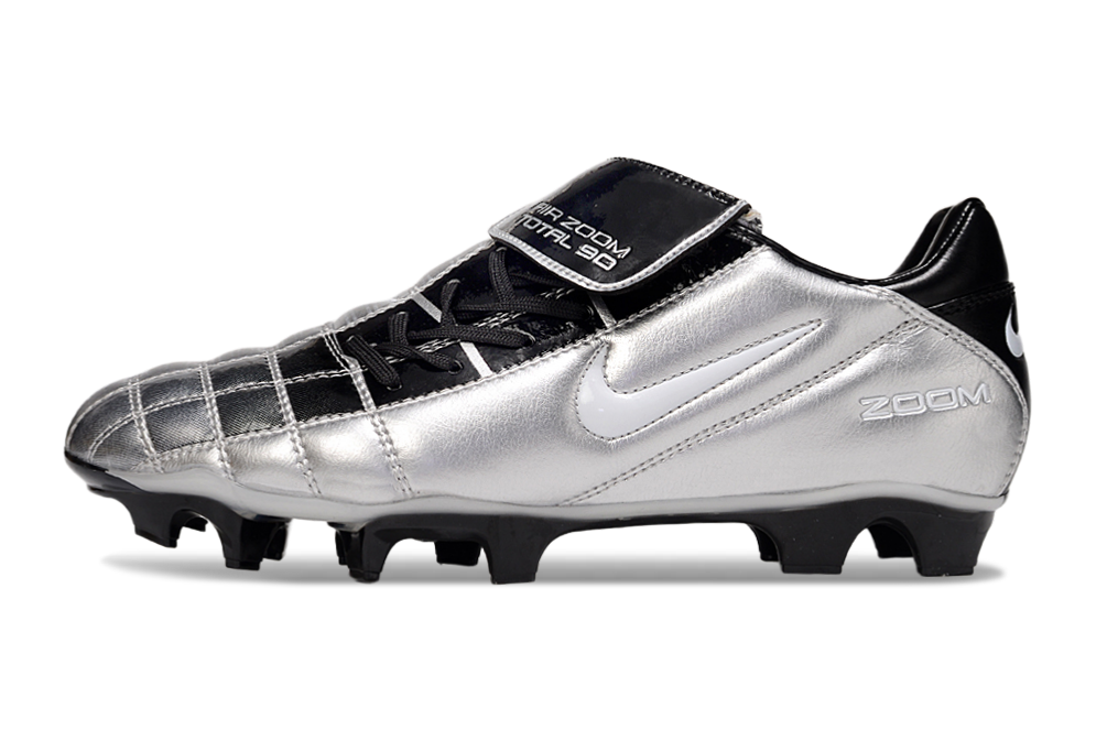 T90 Series Firm Ground Football Shoes - Metallic Silver/Black/White