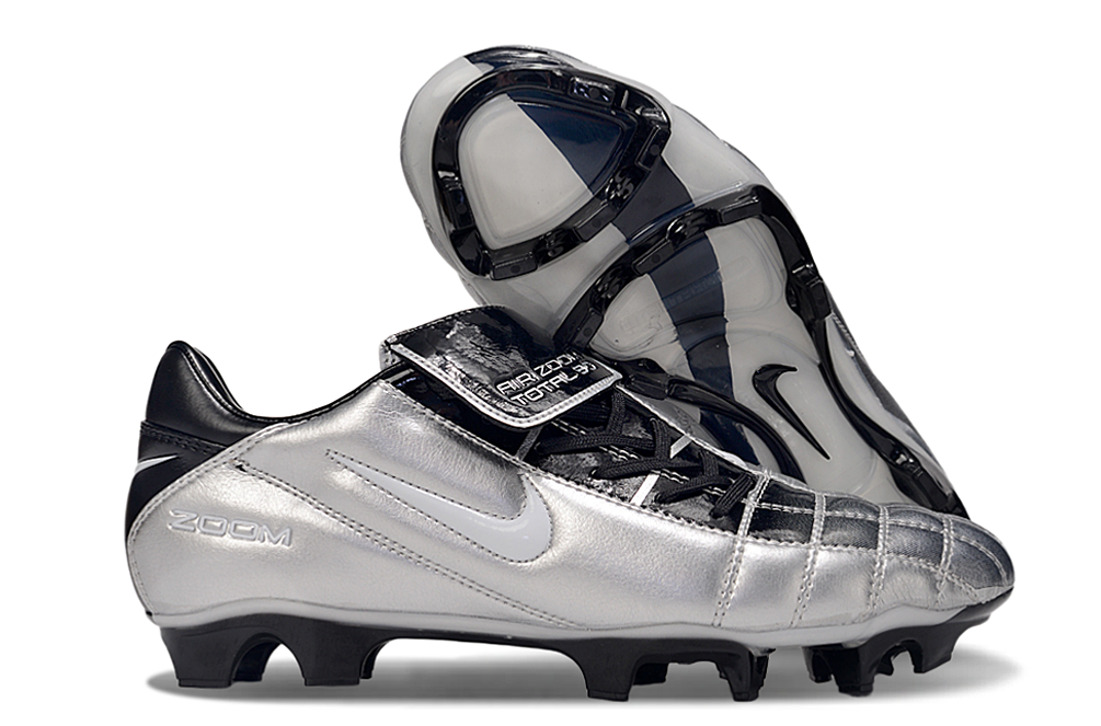 T90 Series Firm Ground Football Shoes - Metallic Silver/Black/White