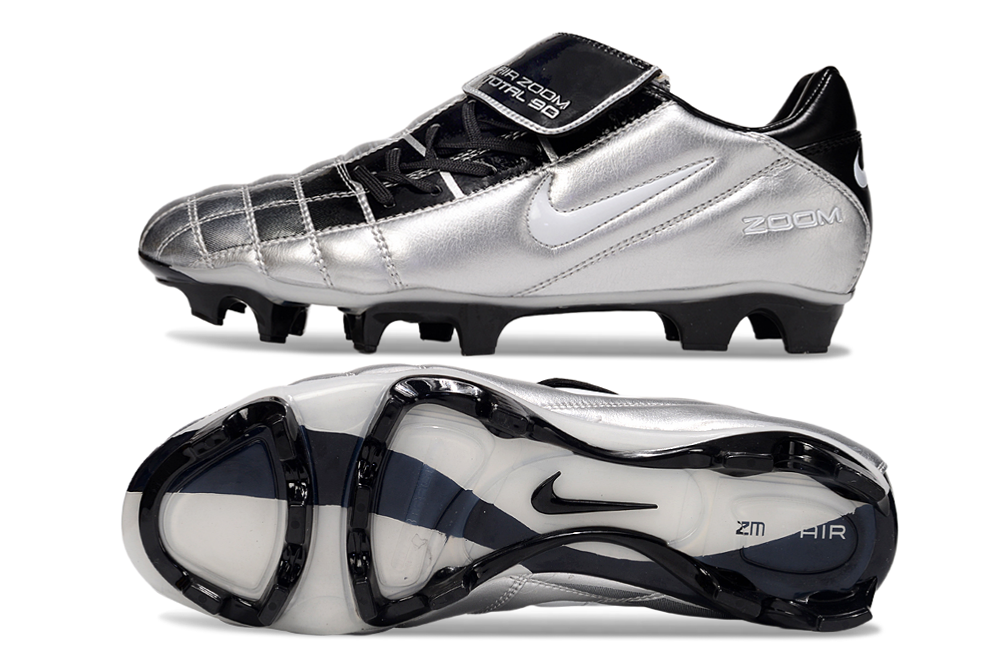 T90 Series Firm Ground Football Shoes - Metallic Silver/Black/White