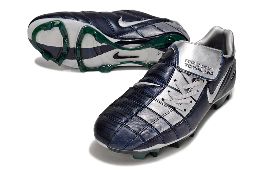 T90 Series Firm Ground Football Shoes - Metallic Silver/Navy/White