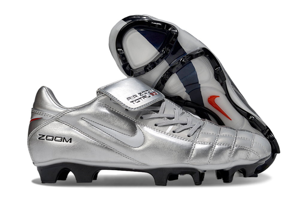 T90 Series Firm Ground Football Shoes - Metallic Silver/White