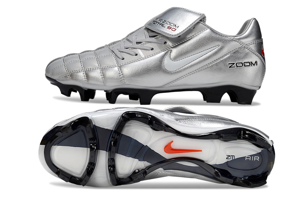 T90 Series Firm Ground Football Shoes - Metallic Silver/White