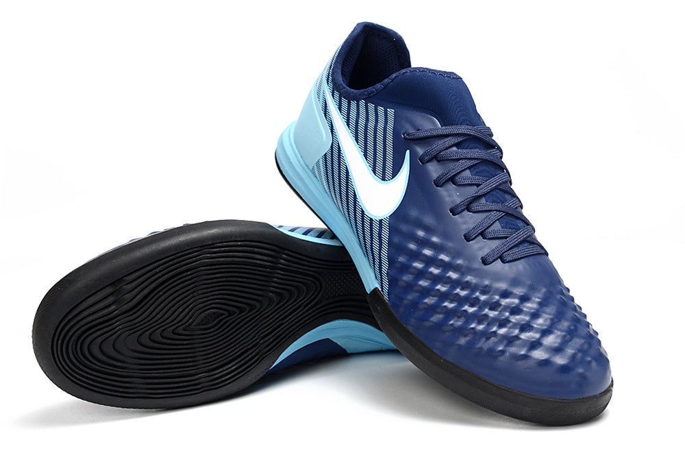Magista X Finale II Indoor Flat Soccer Shoes - Aqua/Navy Blue/Black