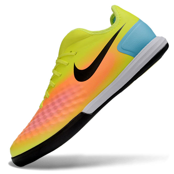 Magista X Finale II Indoor Flat Soccer Shoes - Neon Yellow/Orange/Blue/Black