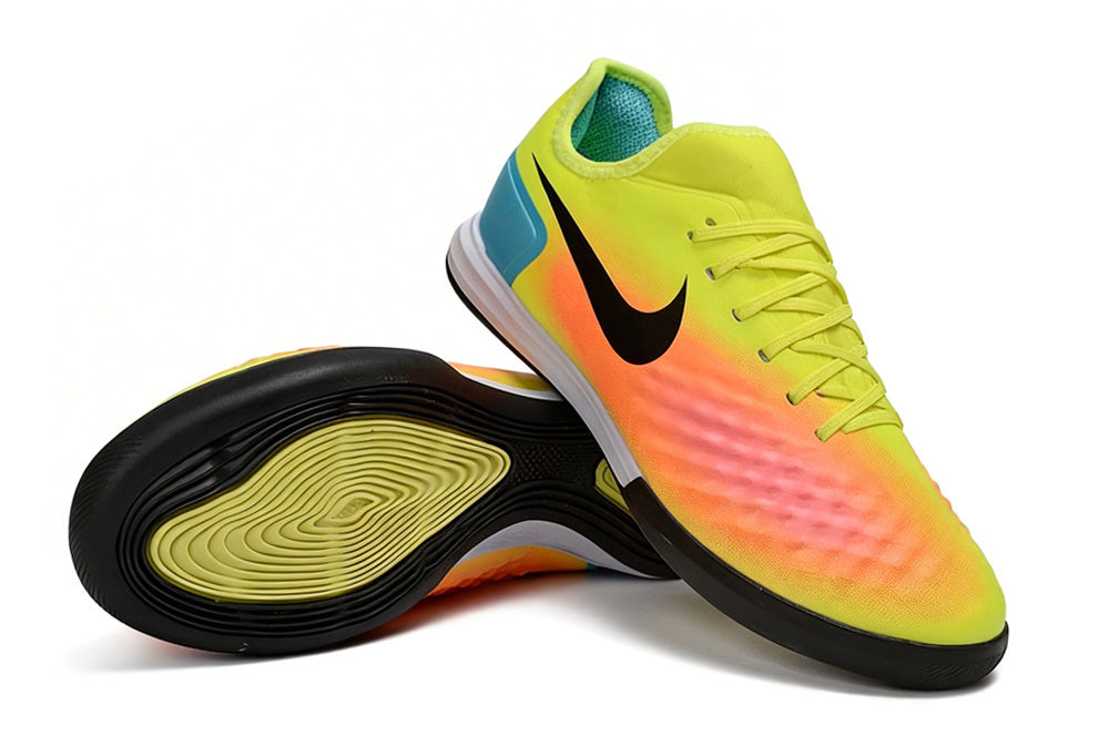 Magista X Finale II Indoor Flat Soccer Shoes - Neon Yellow/Orange/Blue/Black