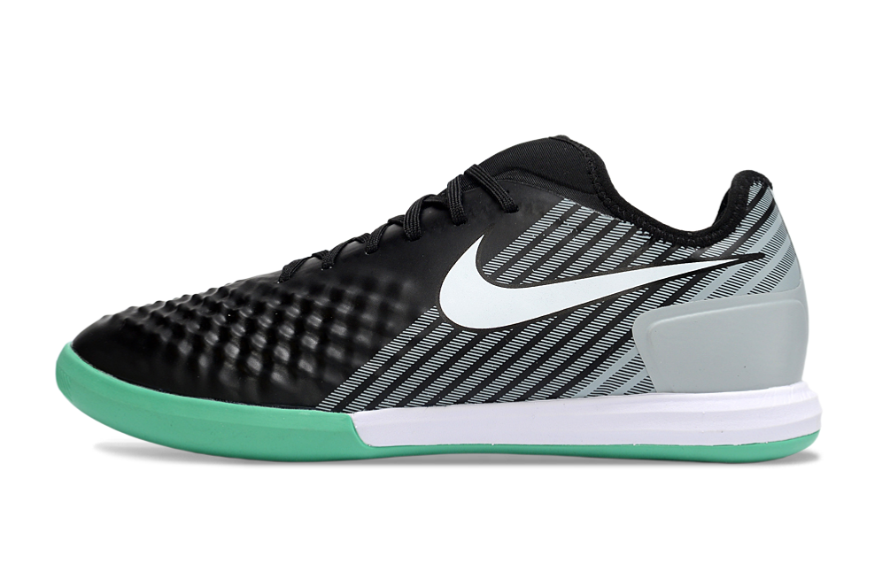Magista X Finale II Indoor Flat Soccer Shoes - Black/Gray/Green