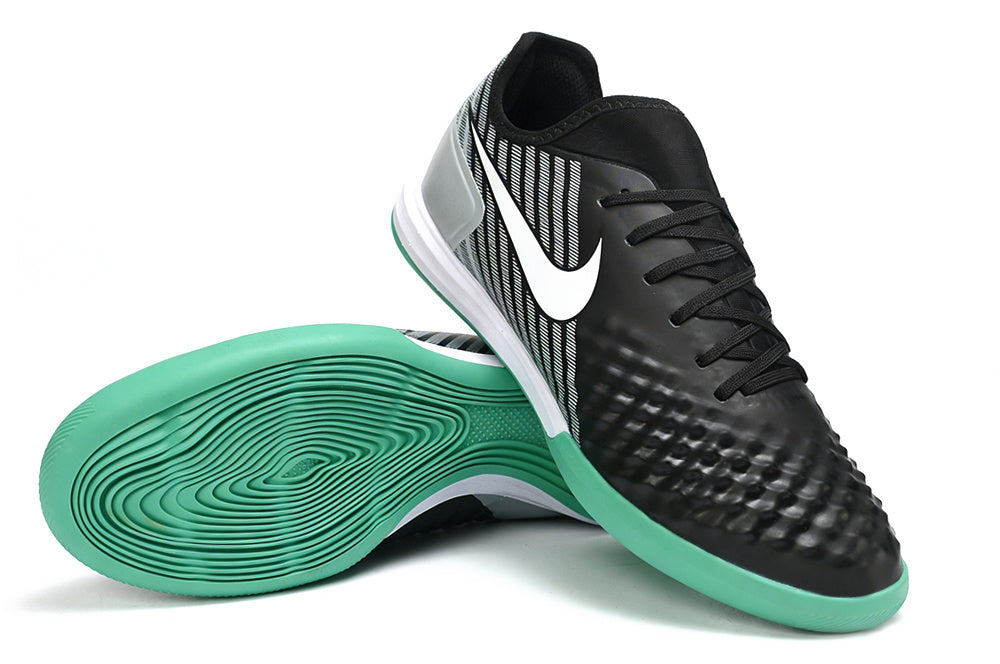 Magista X Finale II Indoor Flat Soccer Shoes - Black/Gray/Green