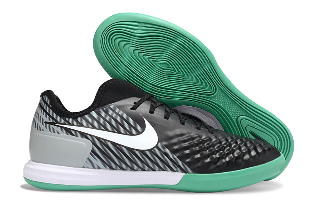 Magista X Finale II Indoor Flat Soccer Shoes - Black/Gray/Green