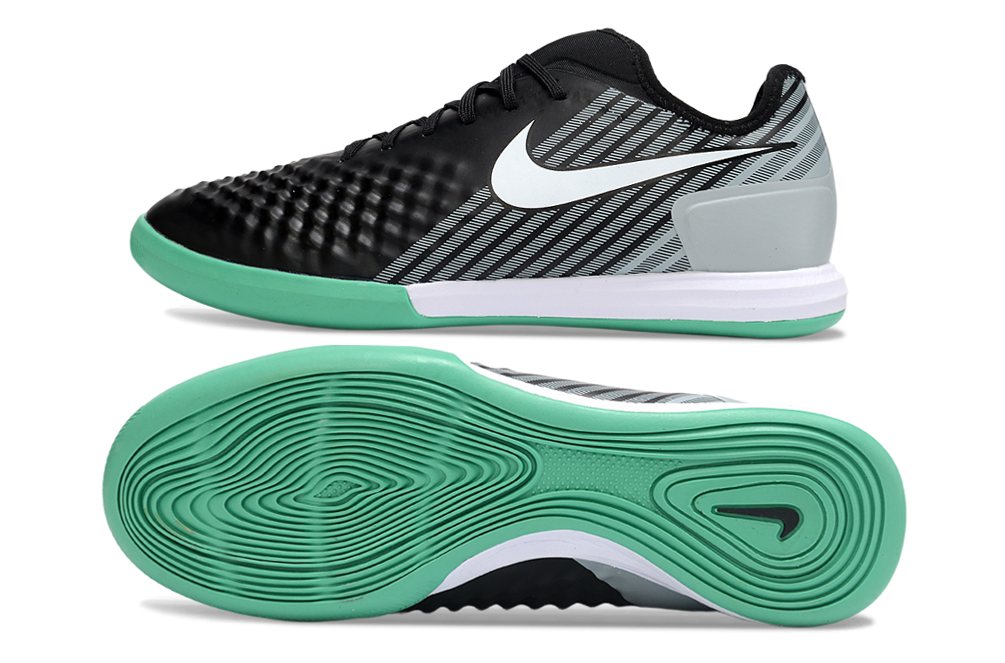 Magista X Finale II Indoor Flat Soccer Shoes - Black/Gray/Green