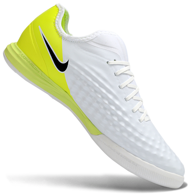 Magista X Finale II Indoor Flat Soccer Shoes - White/Neon Yellow