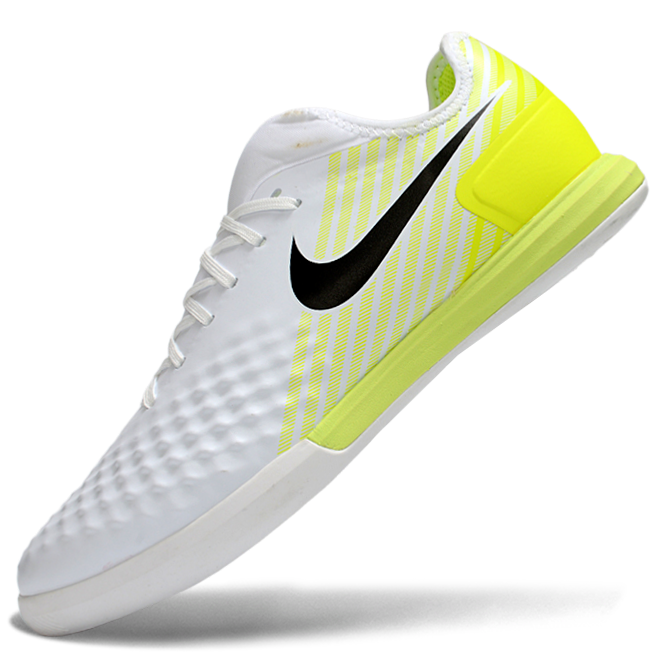 Magista X Finale II Indoor Flat Soccer Shoes - White/Neon Yellow