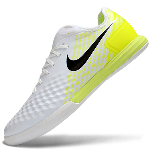 Magista X Finale II Indoor Flat Soccer Shoes - White/Neon Yellow