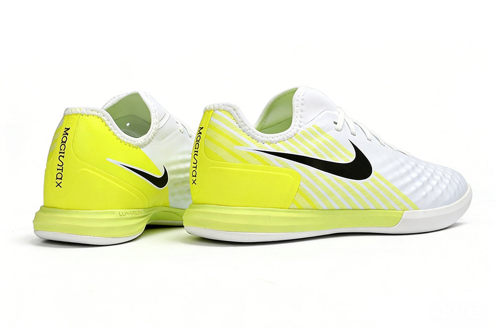 Magista X Finale II Indoor Flat Soccer Shoes - White/Neon Yellow