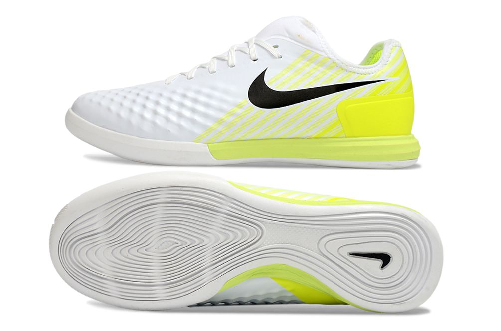 Magista X Finale II Indoor Flat Soccer Shoes - White/Neon Yellow