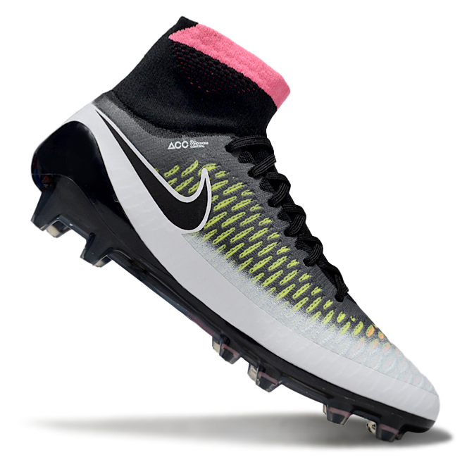 Magita Obra ACC Waterproof Full Knit FG Soccer Shoes - Pink Blast/White/Black