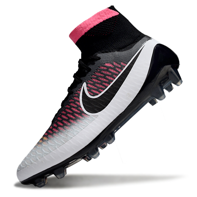 Magita Obra ACC Waterproof Full Knit FG Soccer Shoes - Pink Blast/White/Black