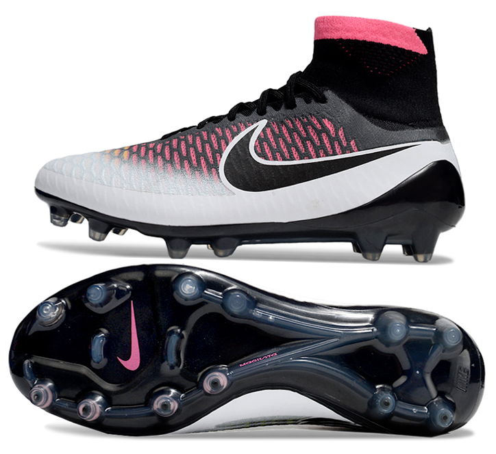 Magita Obra ACC Waterproof Full Knit FG Soccer Shoes - Pink Blast/White/Black