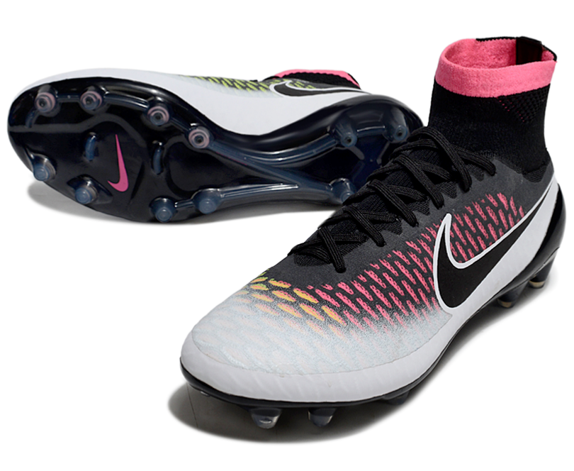 Magita Obra ACC Waterproof Full Knit FG Soccer Shoes - Pink Blast/White/Black