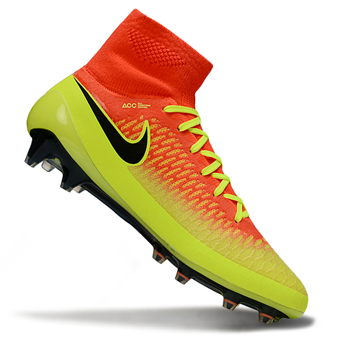 Magita Obra ACC Waterproof Full Knit FG Soccer Shoes - Striking Yellow/Orange Gradien