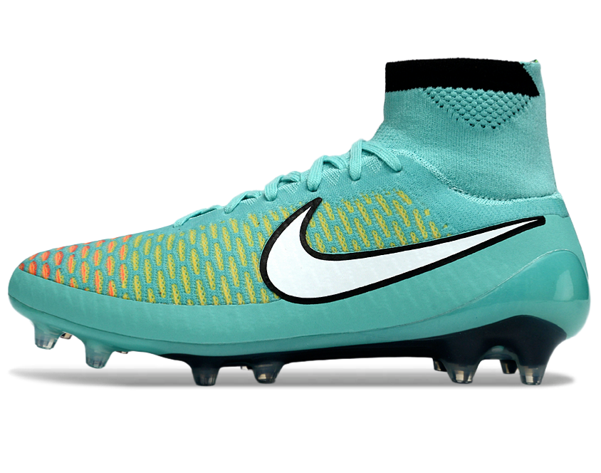Magita Obra ACC Waterproof Full Knit FG Soccer Shoes - Turquoise/Orange/Hyper Crimson