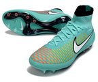 Magita Obra ACC Waterproof Full Knit FG Soccer Shoes - Turquoise/Orange/Hyper Crimson