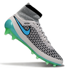 Magita Obra ACC Waterproof Full Knit FG Soccer Shoes - Wolf Grey/Turquoise Blue/Black
