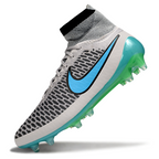 Magita Obra ACC Waterproof Full Knit FG Soccer Shoes - Wolf Grey/Turquoise Blue/Black