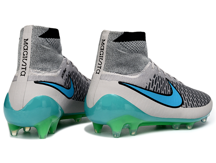 Magita Obra ACC Waterproof Full Knit FG Soccer Shoes - Wolf Grey/Turquoise Blue/Black