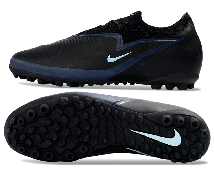 Phantom 6 Elite Low Pro Men's/Women's TF Soccer Shoes - Black/Light Blue