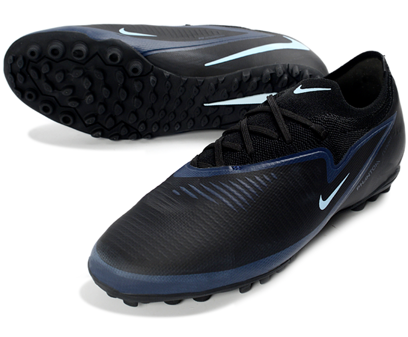 Phantom 6 Elite Low Pro Men's/Women's TF Soccer Shoes - Black/Light Blue
