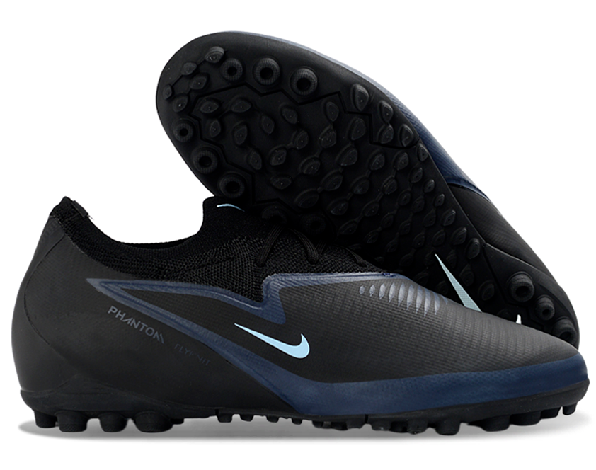 Phantom 6 Elite Low Pro Men's/Women's TF Soccer Shoes - Black/Light Blue