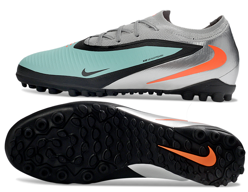 Phantom 6 Elite Low Pro Men's/Women's TF Soccer Shoes - Pistachio Frost/Hyper Orange/Black
