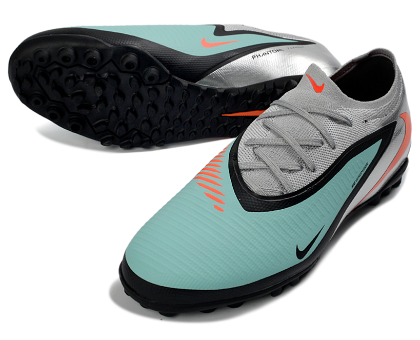 Phantom 6 Elite Low Pro Men's/Women's TF Soccer Shoes - Pistachio Frost/Hyper Orange/Black