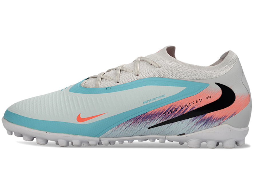 Phantom 6 Elite Low Pro Men's/Women's TF Soccer Shoes - White/Pistachio Frost/Hyper Orange