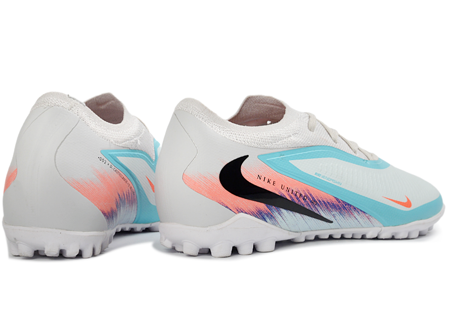 Phantom 6 Elite Low Pro Men's/Women's TF Soccer Shoes - White/Pistachio Frost/Hyper Orange
