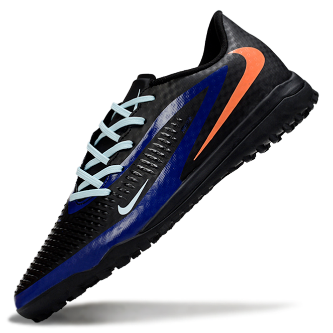 Phantom 6 Low Academy Men's/Women's TF Low-Top Soccer Shoes for Artificial Ground - Black/Blue/Orange