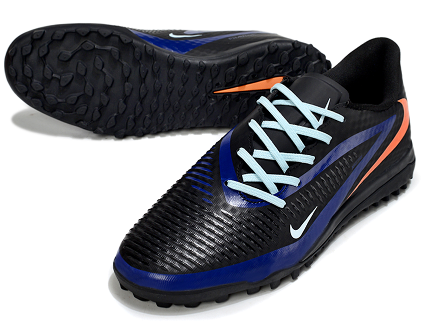 Phantom 6 Low Academy Men's/Women's TF Low-Top Soccer Shoes for Artificial Ground - Black/Blue/Orange