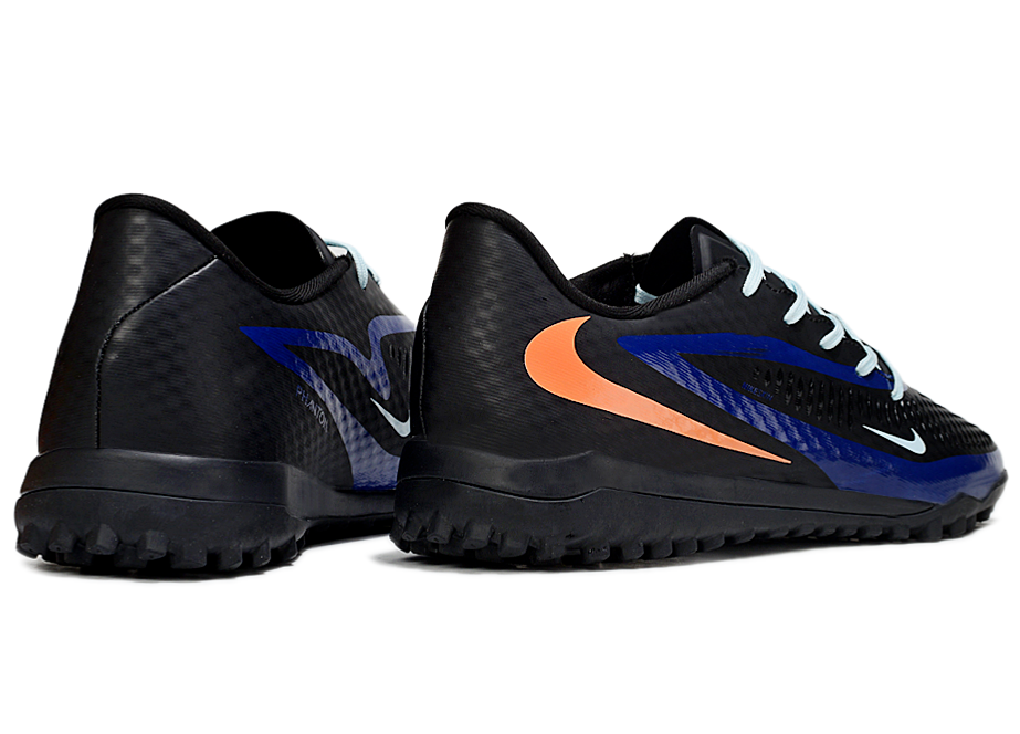Phantom 6 Low Academy Men's/Women's TF Low-Top Soccer Shoes for Artificial Ground - Black/Blue/Orange