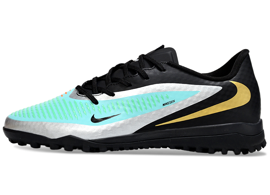 Phantom 6 Low Academy Men's/Women's TF Low-Top Soccer Shoes for Artificial Ground - Black/Pistachio Frost/Hyper Orange