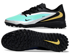 Phantom 6 Low Academy Men's/Women's TF Low-Top Soccer Shoes for Artificial Ground - Black/Pistachio Frost/Hyper Orange