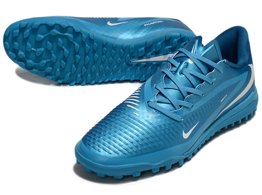 Phantom 6 Low Academy Men's/Women's TF Low-Top Soccer Shoes for Artificial Ground - Blue Fury/White