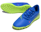 Phantom 6 Low Academy Men's/Women's TF Low-Top Soccer Shoes for Artificial Ground - Blue/Neon Yellow/Pink